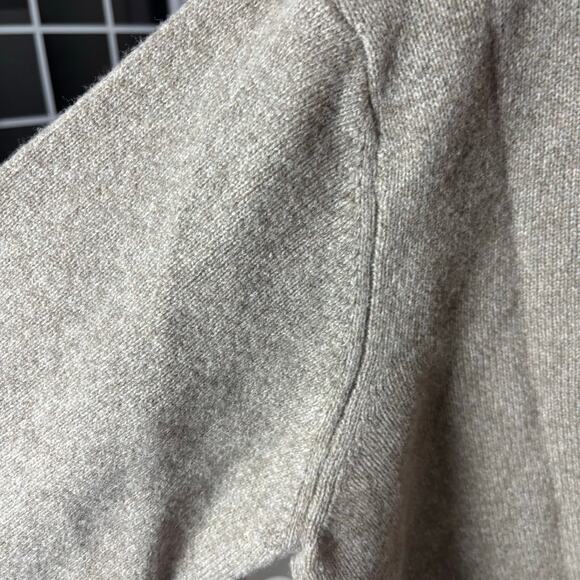 Luigi Baldo 100 % Wool Sweater Quarter zip Taupe Brown Grandpacore old money - Picture 8 of 12